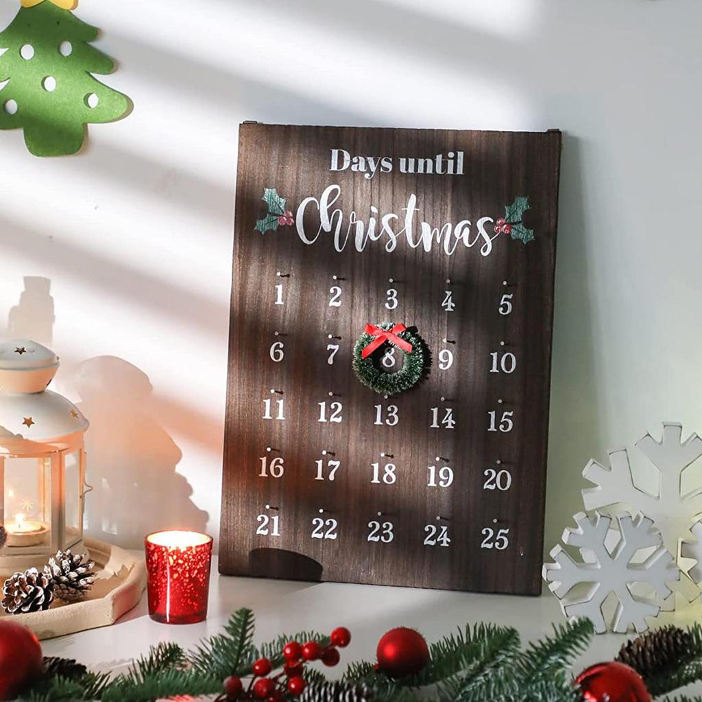 Wall Christmas Countdown Calendar Seasonal Decor 25 Days Advent Christmas Calendar Sign For Friends Neighbors Classroom Living