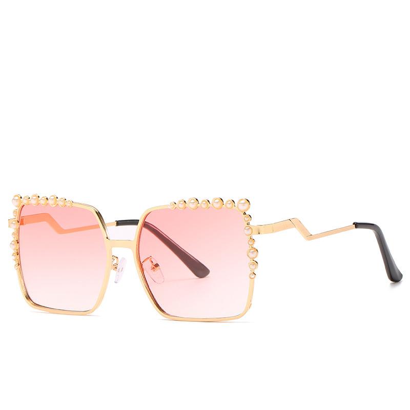 Oversized Square Sun Glasses Ladies New Luxury Pearl Sunglasses Women Brand Designer Fashion Shades Big Frame Eyewear