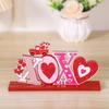 Classical Wood LOVE KISS Figurines Desk Ornaments for Valentine's Day Decoration Couple Gift Indoor Party Decoration