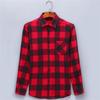 Men 'S 100 %Cotton Casual Plaid Pocket Long Sleeve Slim Brushed Flannel Leisure Styles Tops Shirt