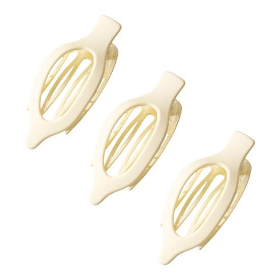3Pcs Oval Flat Hair Clip Non Slip Strong Hold French Frosted Women Girls Long Thin