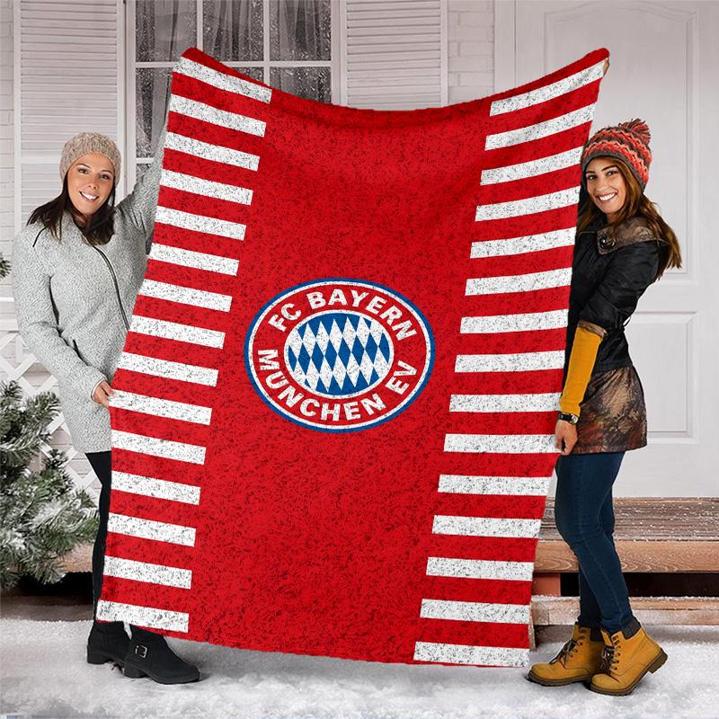 1pc B-Bayern Munich (5) Theme Blanket - Digital Print, Polyester, Cozy for All Seasons, Perfect for Outdoor, and Travel
