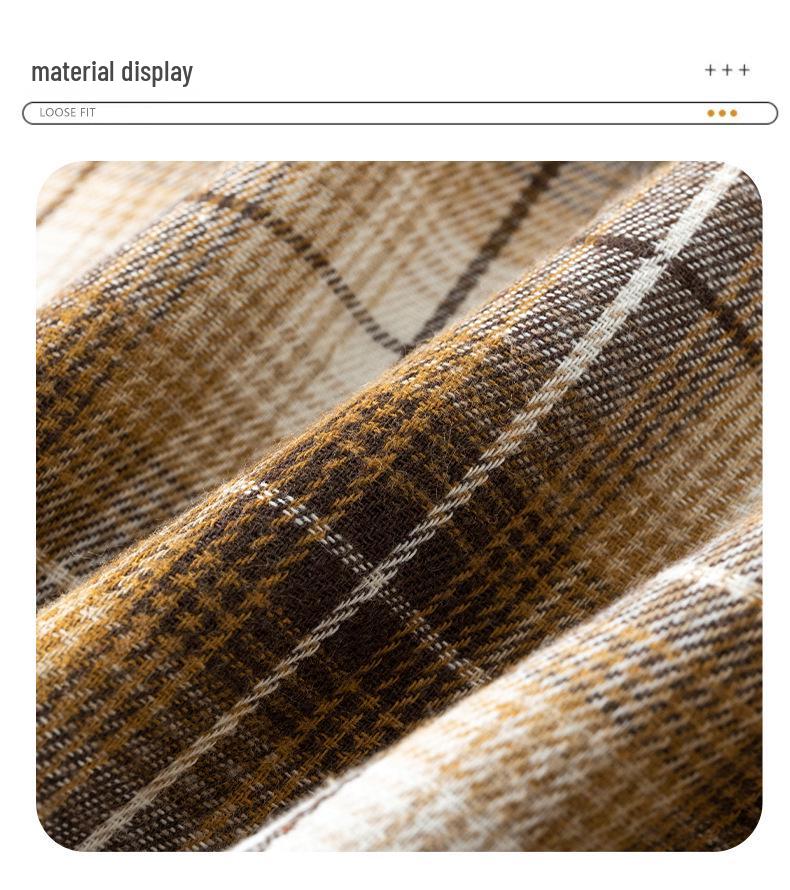 Unisex Plaid Long-Sleeve Shirt: Korean Style, Loose, Casual Jacket for Men and Women, 2025 Spring/Autumn Trend.