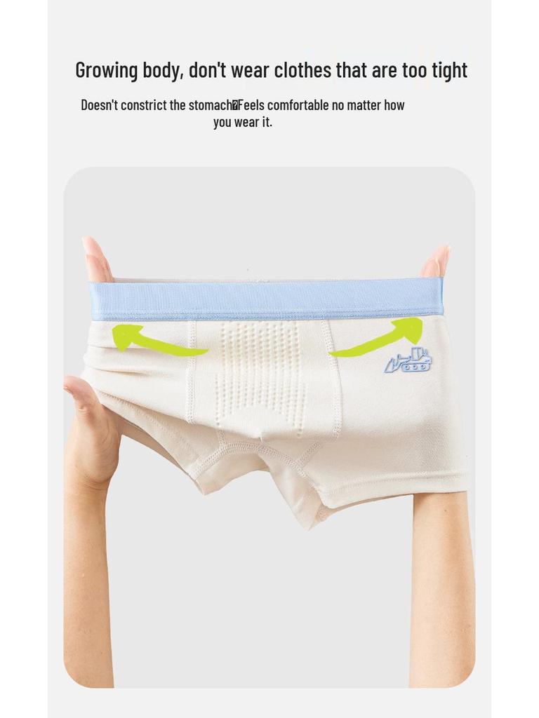 Boys' Pure Cotton Boxer Briefs, Ages 6-12, Comfortable Fit, No Pinching