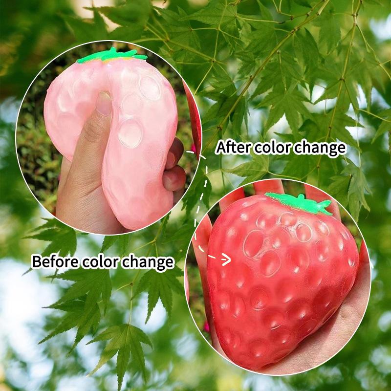 Strawberry Mango Squishy Color Changing Squishy Toys Stress Relief Fidget Toys ASMR Squeeze Fruit Party Gifts