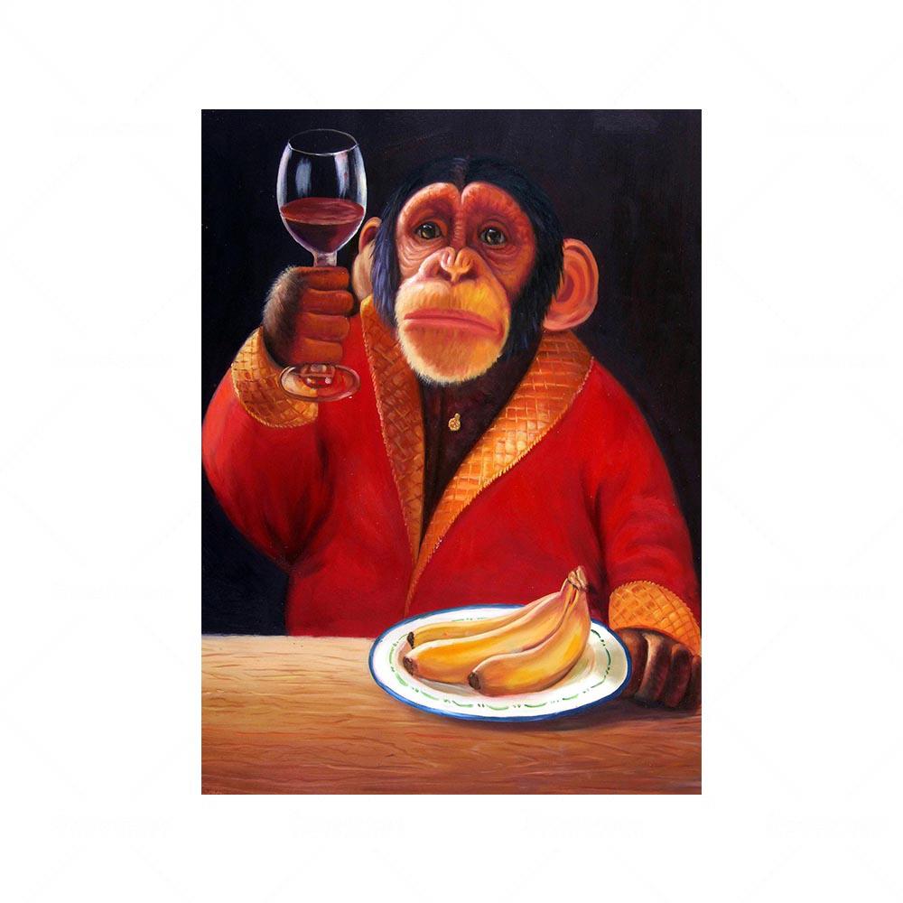 

Забавный постер с изображением обезьяны, банана и принта на стене, модная живопись, декор для туалета, идеи, подарки, художественная картина 21x30cm No Framed