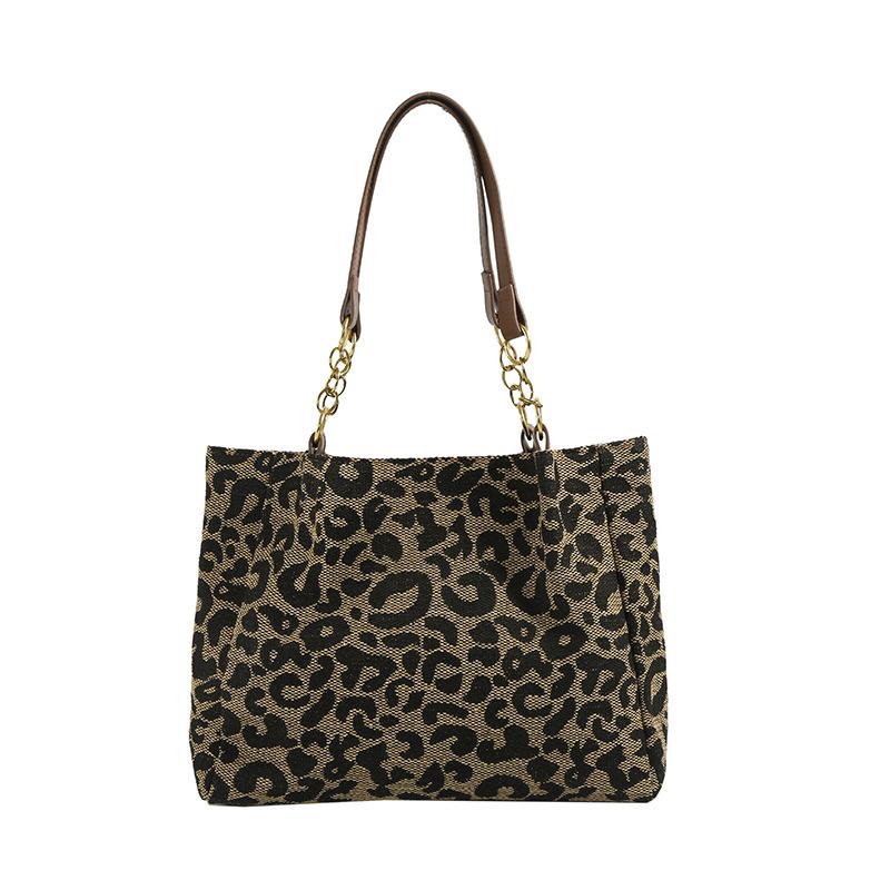 Retro leopard print large-capacity bag women's 2025 new versatile underarm bag fashion casual shoulder tote bag