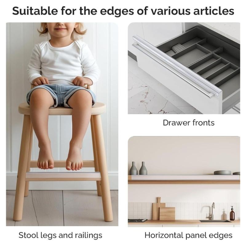 Strong Clear PVC Edges Guard 45cm Adjustable Length Customizable Protector for Cabinet Corner Child Proof Protect