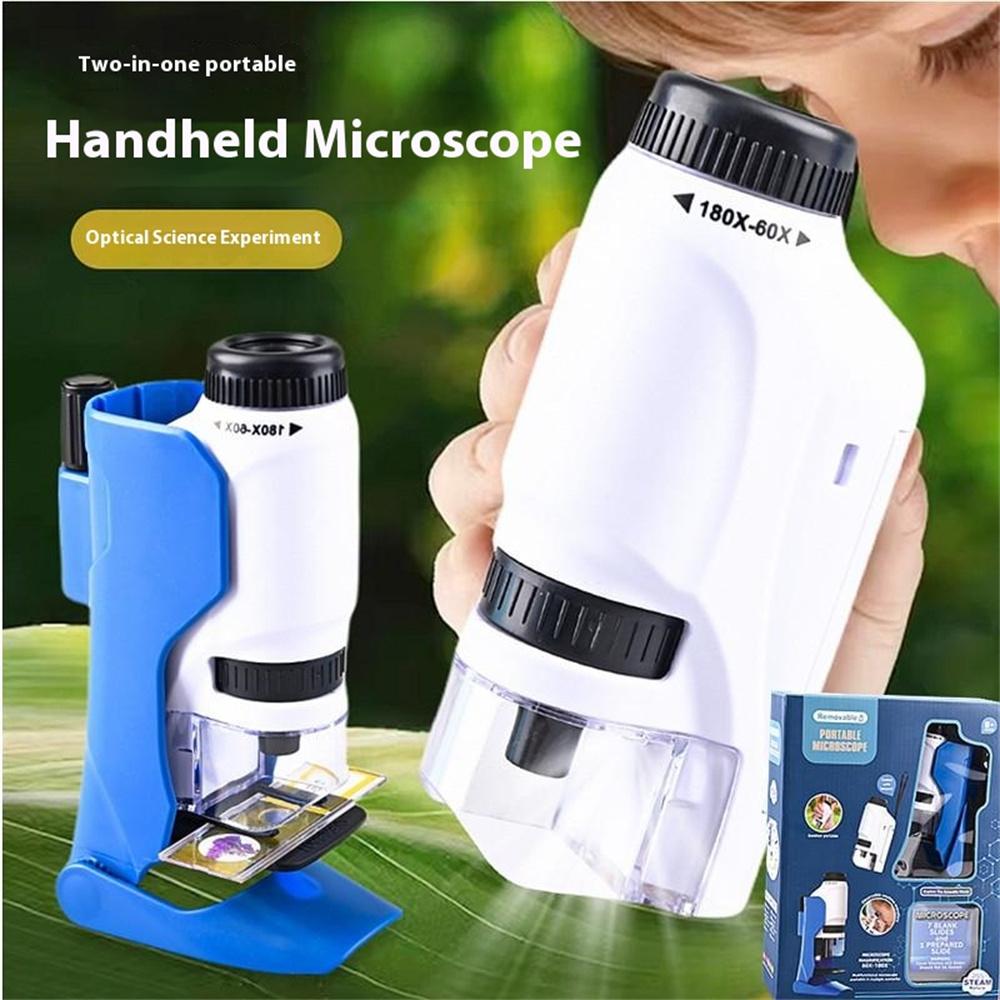 2228 Portable Handheld Microscope 180X Biological Magnification Students Outdoor Observe Science Toy