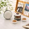 Portable Travel Tea Set for Lovers, Borosilicate Glass Teapot with 2 Cups,