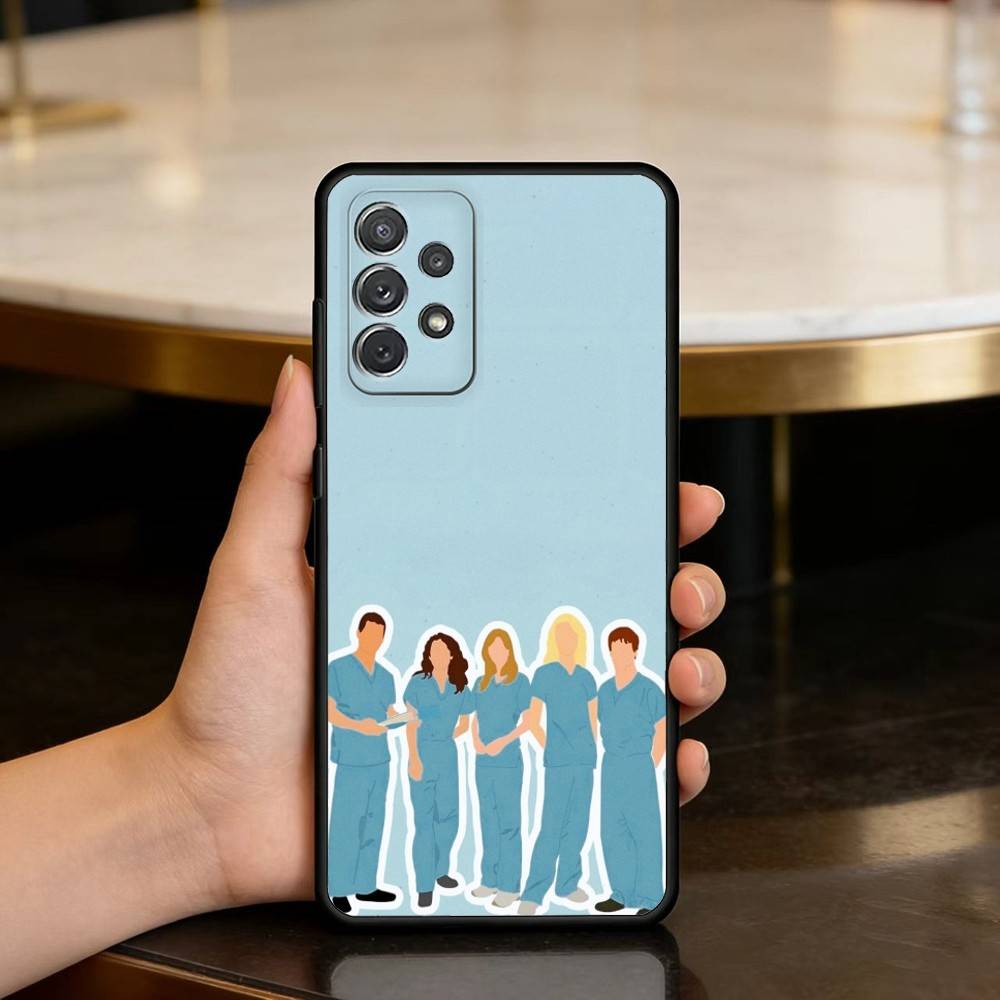 G-GreysS A-Anatomy-Y Soft Silicone Black Cover Phone Case For Samsung Galaxy A73,A72,A71,A70,A53,A52,A51