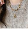 Retro Tiger's Eye Stone Natural Stone Beaded Necklace Set Women's New Light Luxury Fashion Collarbone Chain Temperament Sweater Chain