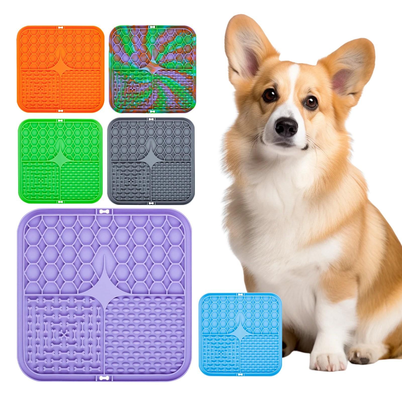 

Dog Lick Pads With Suction Cups For Anxiety Relief, Butter Dog Lick Pads, Slow Feeder Dispenser For Dog And Cat Grooming, Bathing And Training One Size фіолетовий