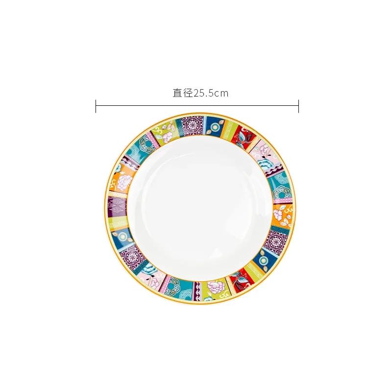 Kreative Keramikplatte im modernen Stil, Retro-Restaurant, exquisite Steak-Flachplatten, köstliche Gerichte, Ramen-Schüsseln, Haushaltsgeschirr