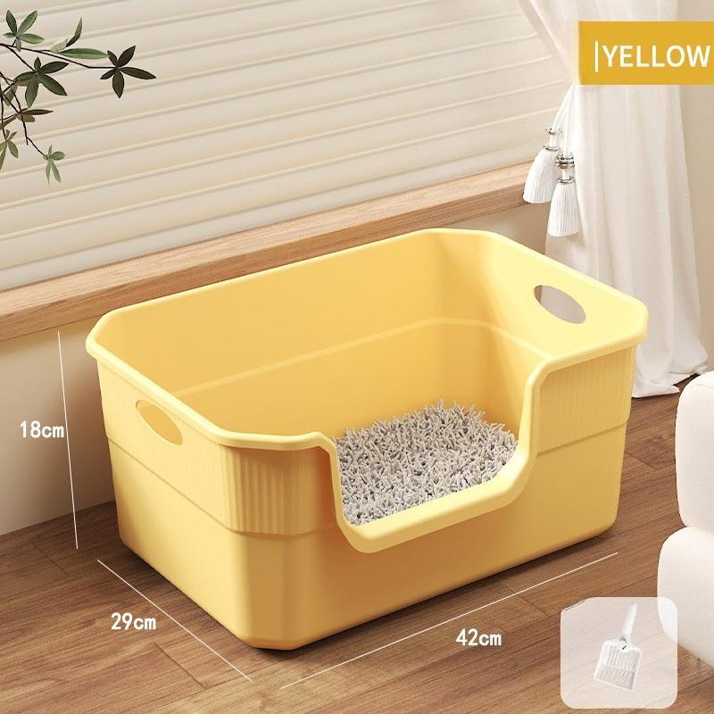 

Туалет для кошек с высокими бортами Металлический туалет для больших кошек - Легко чистить, Прочный as picture