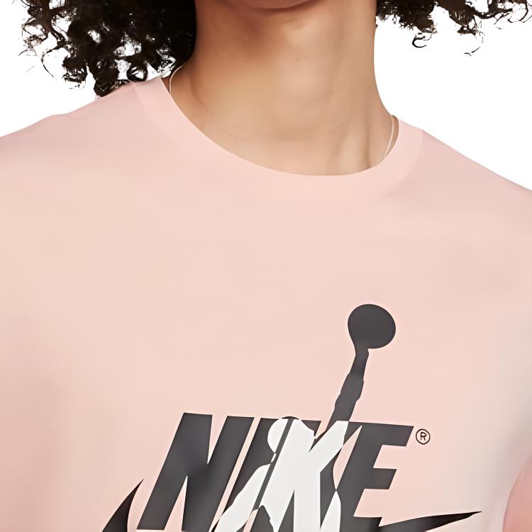 Air Jordan Big Logo Sport Short Sleeve T-Shirt Men Tops Pink BV5906-623