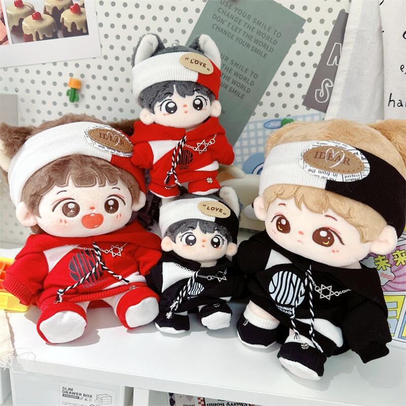AXLUCE Plush Clothes - Hoodie - Plush Toy - Clothes - 20cm Doll (Red, 20cm)