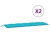 VidaXL Coussins de banc de jardin 2 pcs turquoise tissu Oxford 361734
