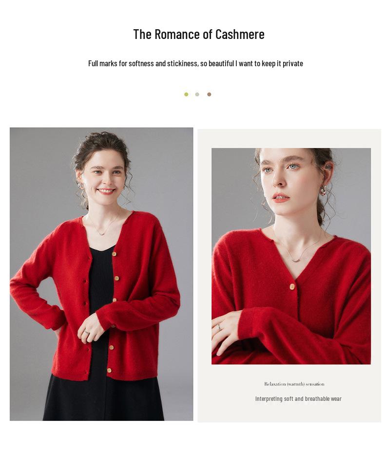Chic Candy Color Women's Cashmere Cardigan - Slimming Long Sleeve Autumn/Winter Top