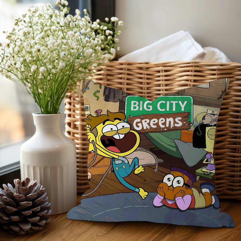 B-Big City Greens Decorative Room Aesthetics Pillow Case Home Decor Bedroom Sofa Bed Couch Pillow Cover 45x45