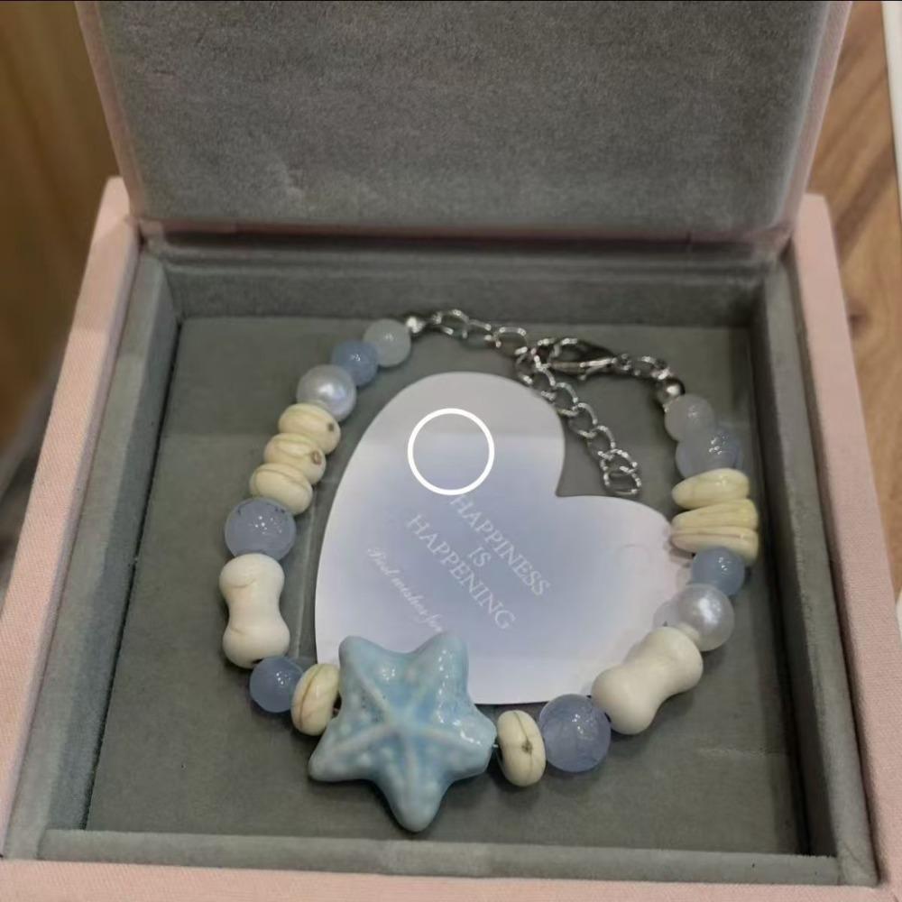 

Браслет Y2K Морская звезда Регулируемый Браслет с бусинами Новый Красочный Браслет с бусинами Морские аксессуары синий