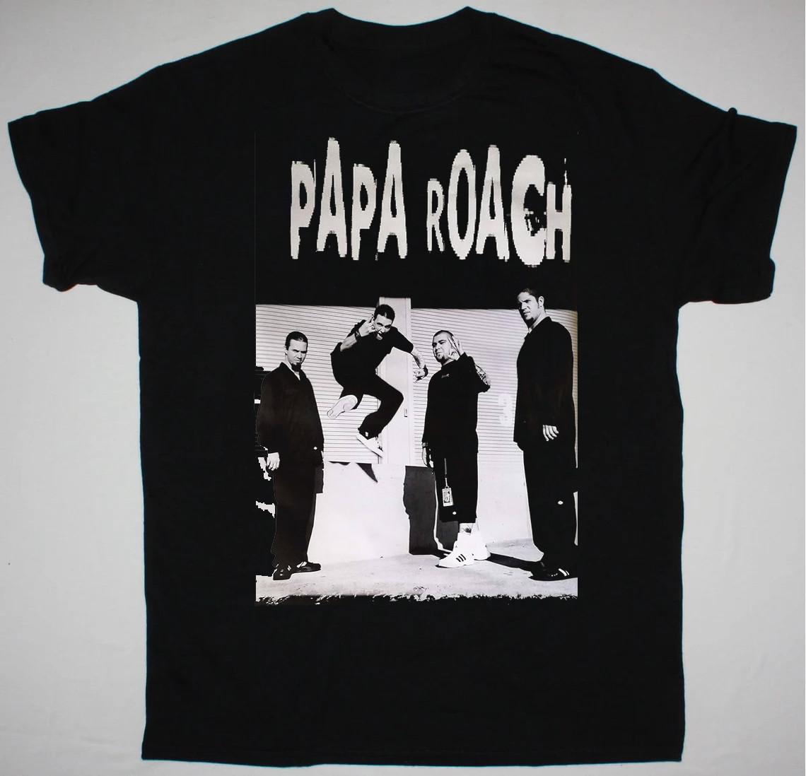 Hot Popular Papa Roach Band Black T-Shirt Cotton S-234XL Unisex L