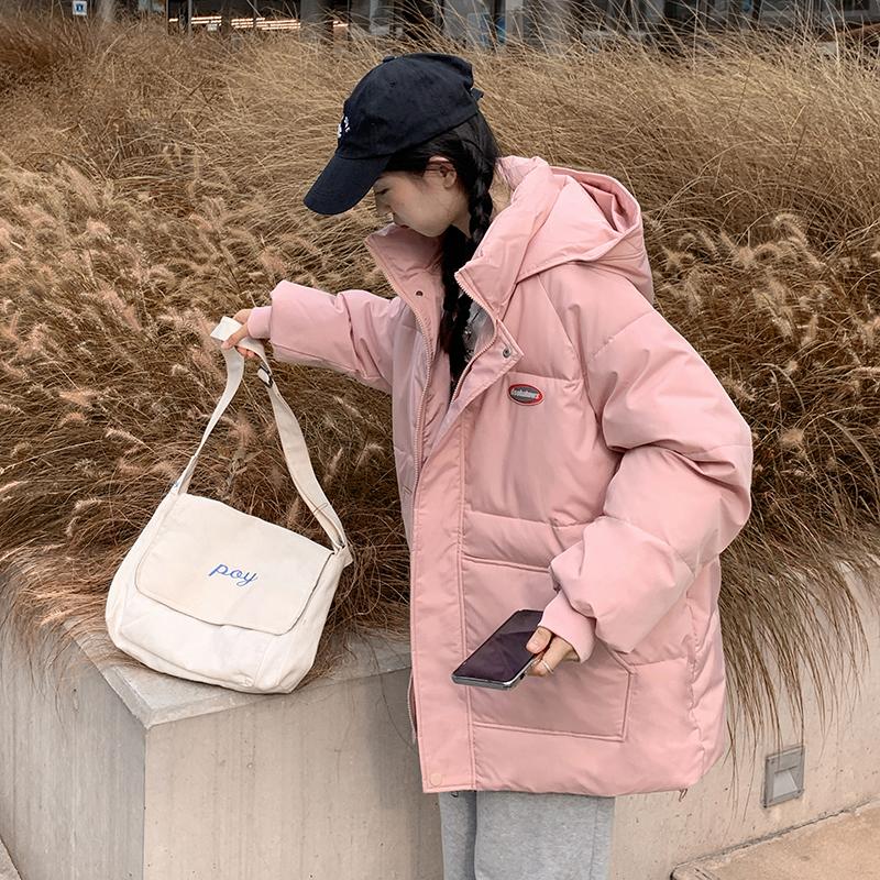 Podzim Zima Zahustit Teplá Parka Ženy Neformální Sladké Jednobarevné Velká kapsa Volná Kabát s kapucí Bundy Outwear