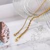 Unisex 18k Gold-Plated Stainless Steel Cuban Necklace/Bracelet, 2-5mm Twisted Chain