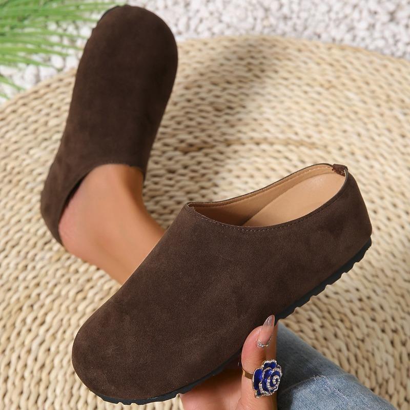 Women Flats Suede Slippers Fashion Casual Mules Shoes 2025 Autumn Designer Slingback Sandals Classical New Trends Zapatos Mujer