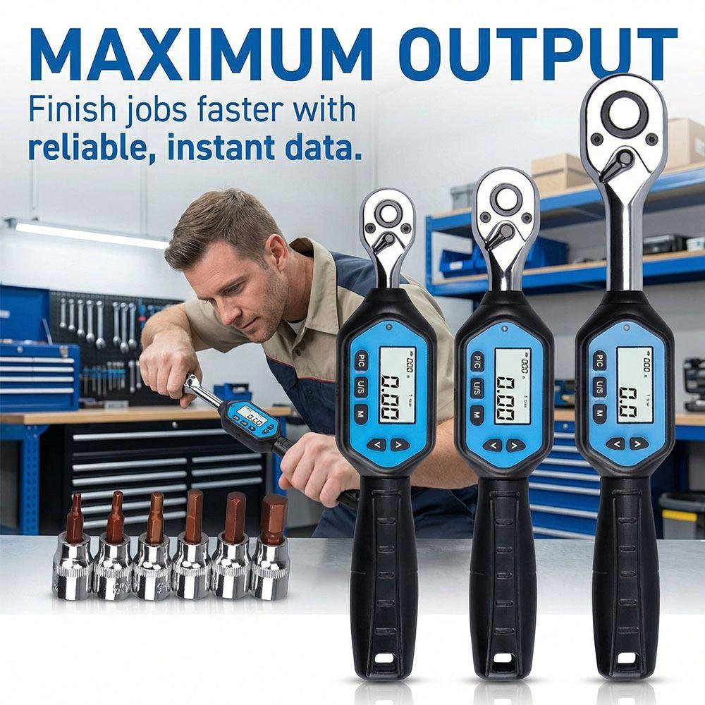 Replaceable Head Digital Torque Wrench Electronic Torque Wrench  Mechanical Repair