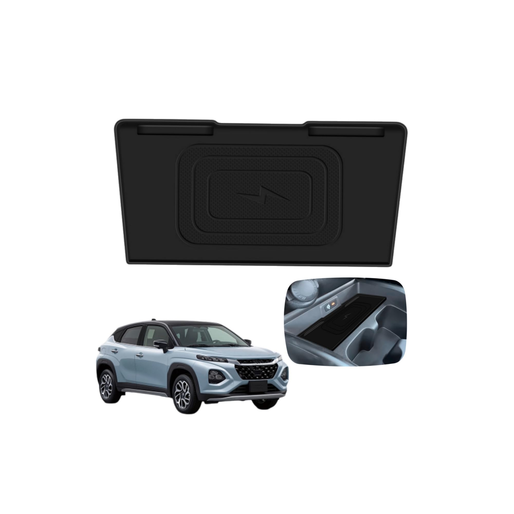 

Glealcco Compatible with Fronx, Custom Parts, Console Wireless Charging Protection Pad, Smart Phone Anti-Slip, WD-type and WE-Series Car Accessories Center console Wireless charging чёрный