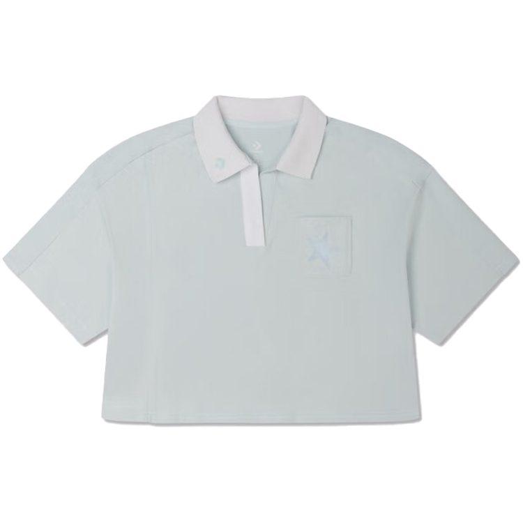 Converse Showcasing Series SS23 Polo Shirts Women's Cyan Polo Collar Moderate Straight Fit 10025875-A02