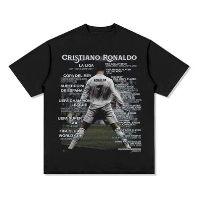 Cristiano Ronaldo Soccer T Shirt For Men Women Oversized Cotton Short Sleeve Achievement List Print Historic Star Outfit Top