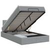 Ottoman Bed with Mattress Light Grey 120 X 200 Cm Fabric