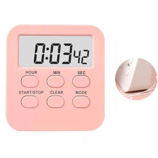 Odpočítávací časovač Velká obrazovka Displej Magnety Nastavitelné Ticho Jednoduché ovládání Přepínatelné Efektivní načasování Červené světlo Blikání Upozornění Učení dítěte