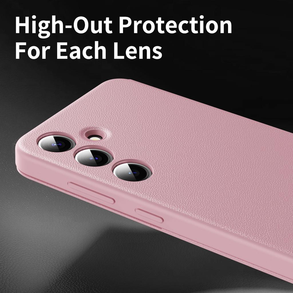 Funda de cuero para teléfono Samsung Galaxy S25+ con ventana de visualización y ranura para tarjetas