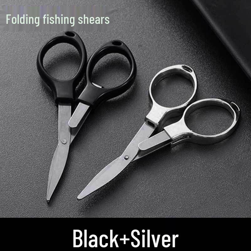 Compact Foldable Stainless Steel Fishing Scissors: Multi-functional for PE Line, Lead Sheet, and Line Ends