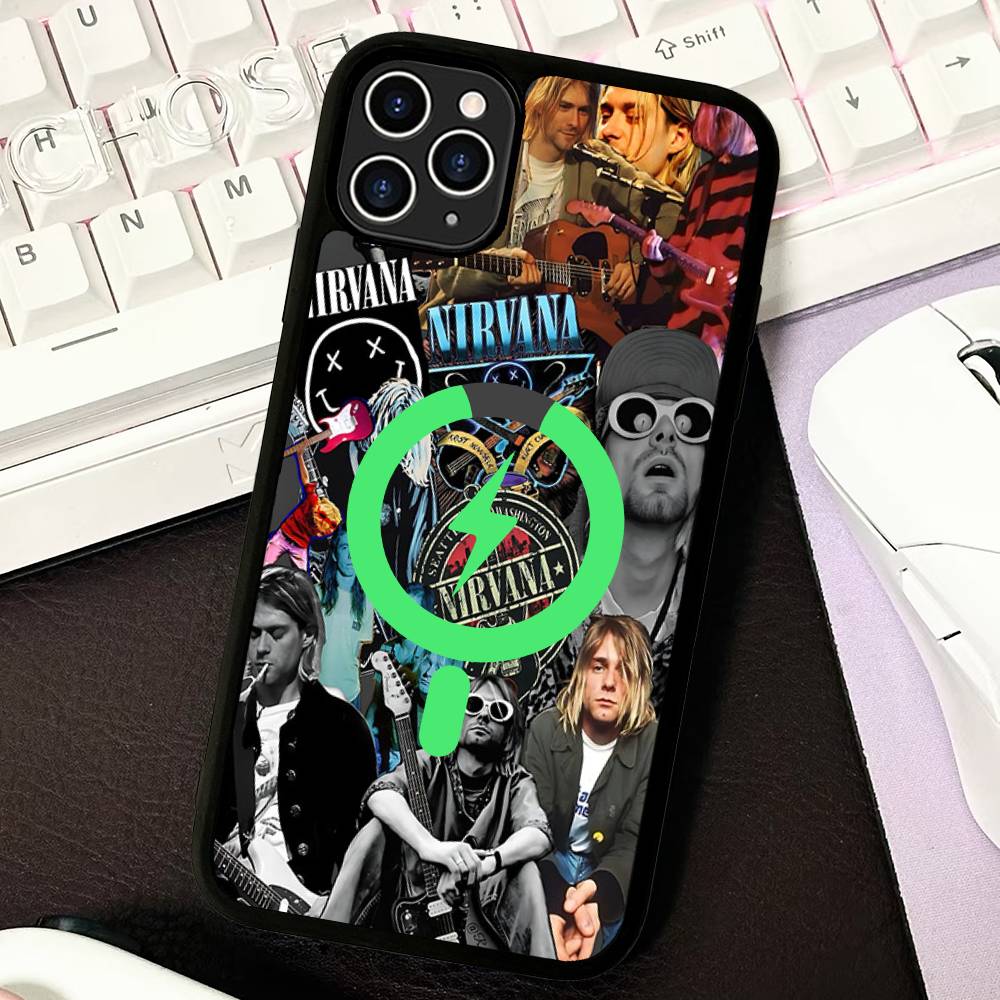 Rock Classic N-Nirvana Band Magnetic Wireless Phone Case For IPhone 17 16 15 14 13 12 11 Pro Max For Magsafe Cover