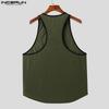 INCERUN Summer Men Round Neck Sleeveless Print Casual Loose Tank Tops