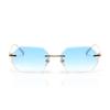 Ruiao Sonnenbrille Herren Marke Designer Mode Randlos Sonnenbrille Shades Diamantschliff Linse Damen Randlose Metallbrille