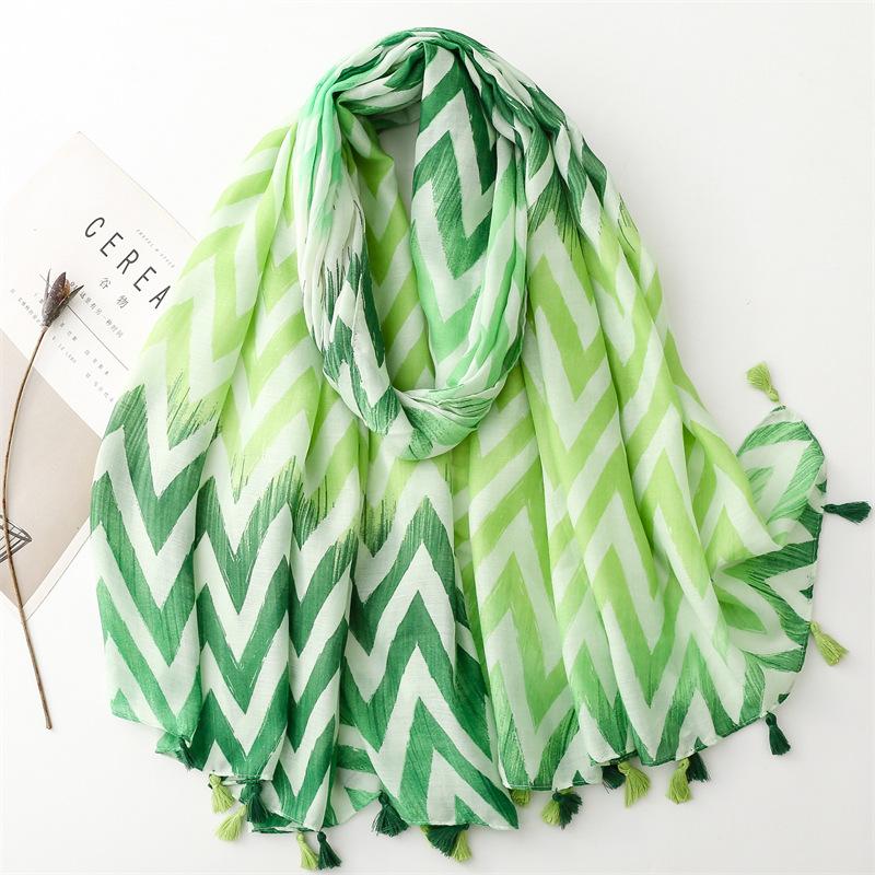 

Fashion Ombre Wave Striped Line Tassel Viscose Shawls Scarf High Quality Wrap Pashmina Stole Bufandas Muslim Hijab 180*90Cm