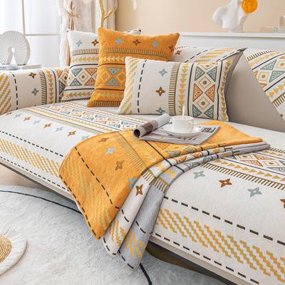 Capa de sofá de chenille estilo boêmio para sala de estar, toalha antiderrapante universal para todas as estações, decoração de casa