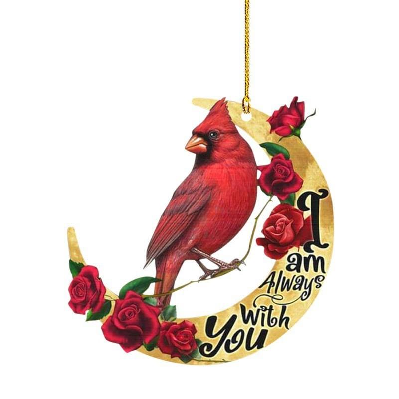 Acrylic Red Charming Bird Vehicle Hanging Decoration Fun Holiday Ornament For Car 78