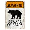 Stück Vintage Bärenwarnung Blechschild Rustikale Metallwandkunst mit BEWARE OF BEARS Design Langlebiges wasserabweisendes Eisenschild