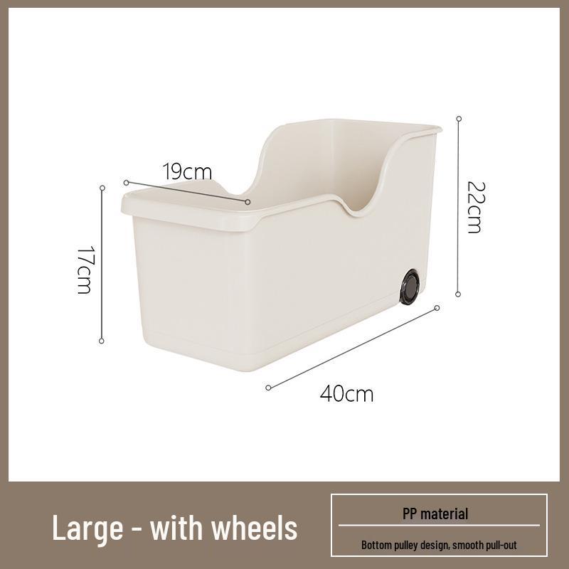 Japanese Kitchen Storage Box with Wheels - Under Sink Utensil and Miscellaneous Organizer