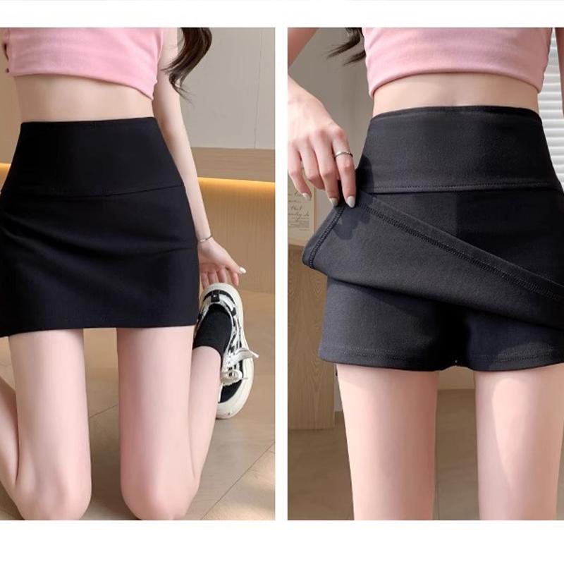 Side Slit Yoga Culottes Anti-slip Slimming Wrap Hip Skirt A-line Sports Skirt