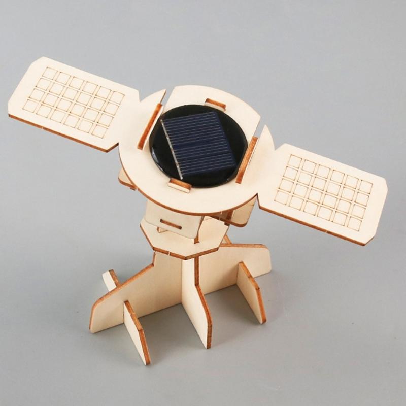 Educational Wooden Solar Satellite Aerospace Model Set Hands On Assembly Physics Teaching Aid For Science Education