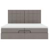 Ottoman Bed with Mattresses Taupe 200x200 Cm Fabric