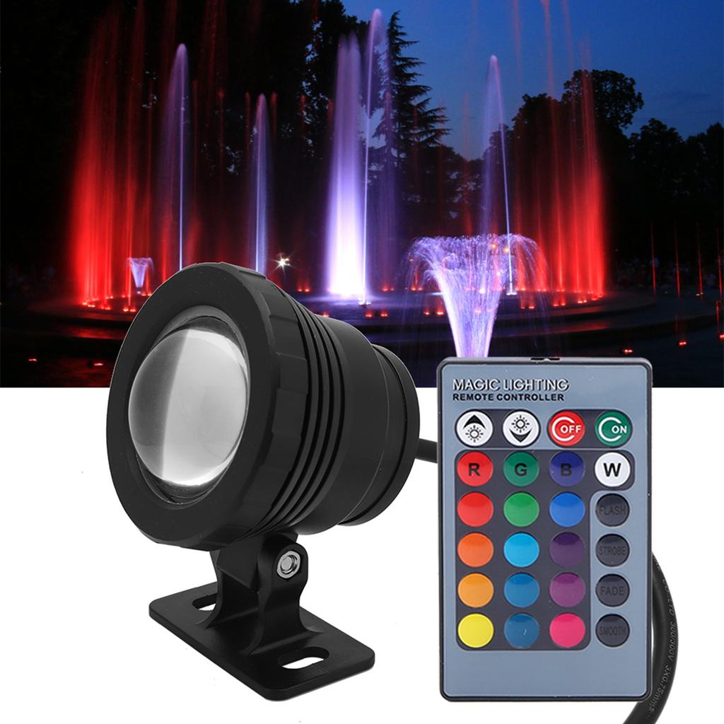 5W RGB Outdoor Waterproof LED Swimming Pool Light Garden Lamp with Remote Controller (Black) 110‑240V