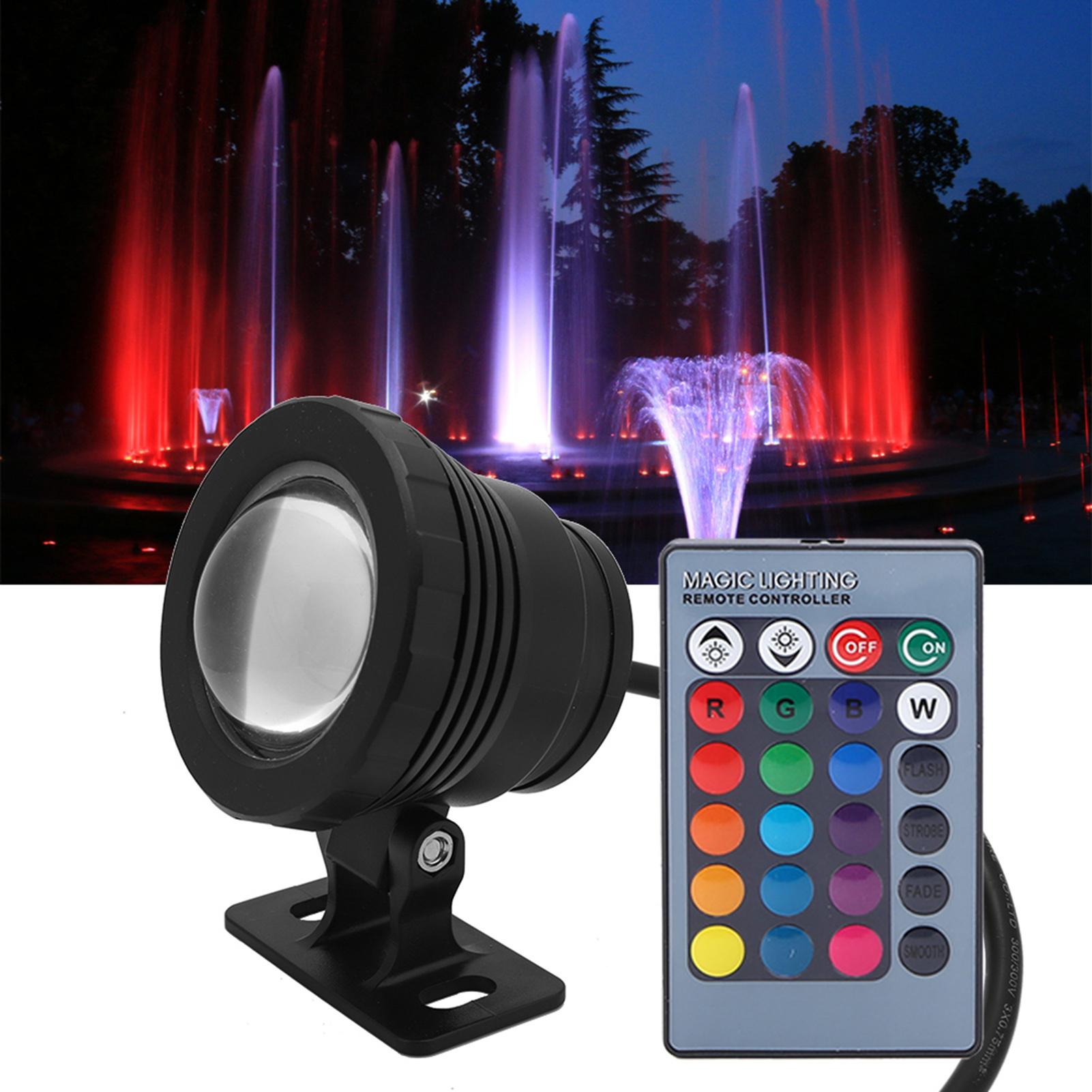 

5W RGB Outdoor Waterproof LED Swimming Pool Light Garden Lamp with Remote Controller (Black) 110‑240V Without Plug